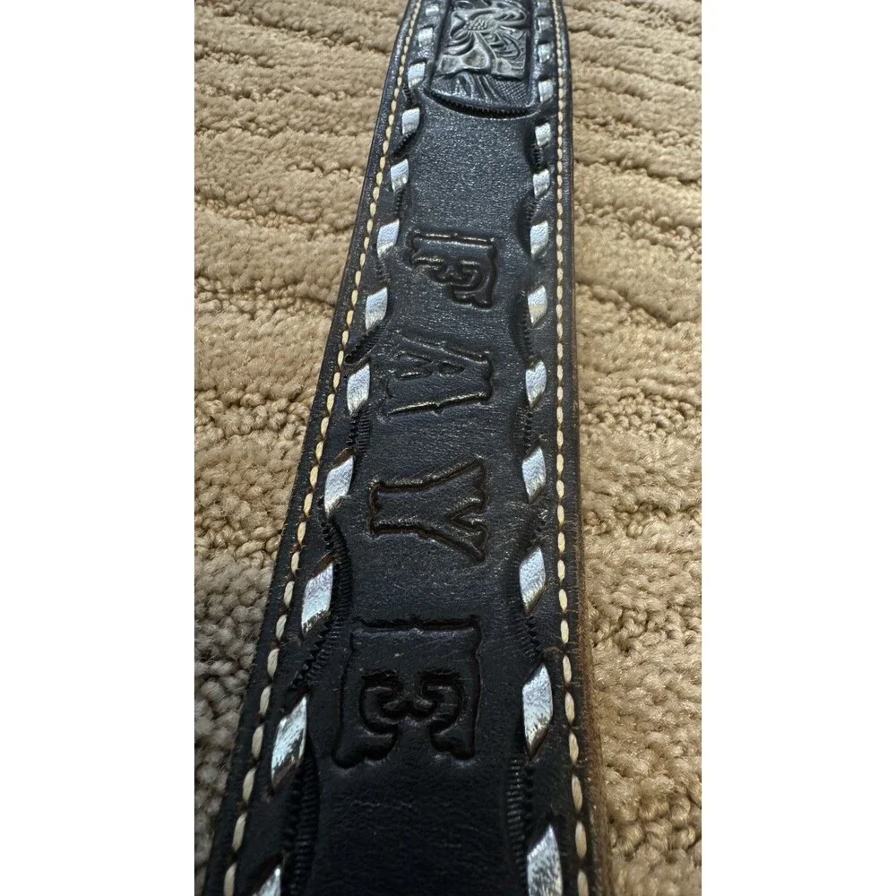 Textan genuine cow had leather belt Size 28 Name “Faye” Embellished In Leather